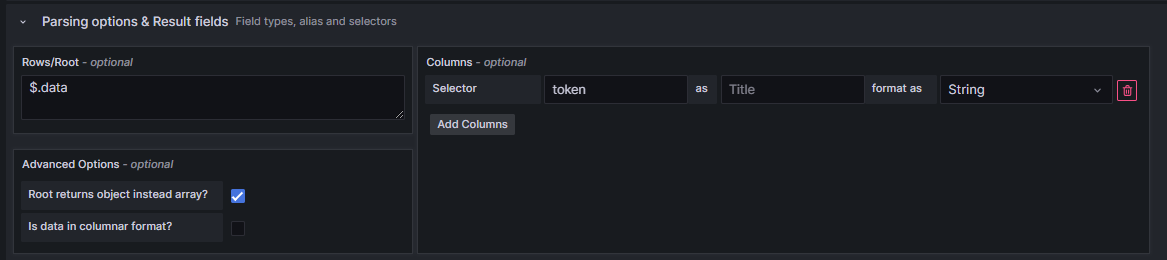 Variable parsing options configuration